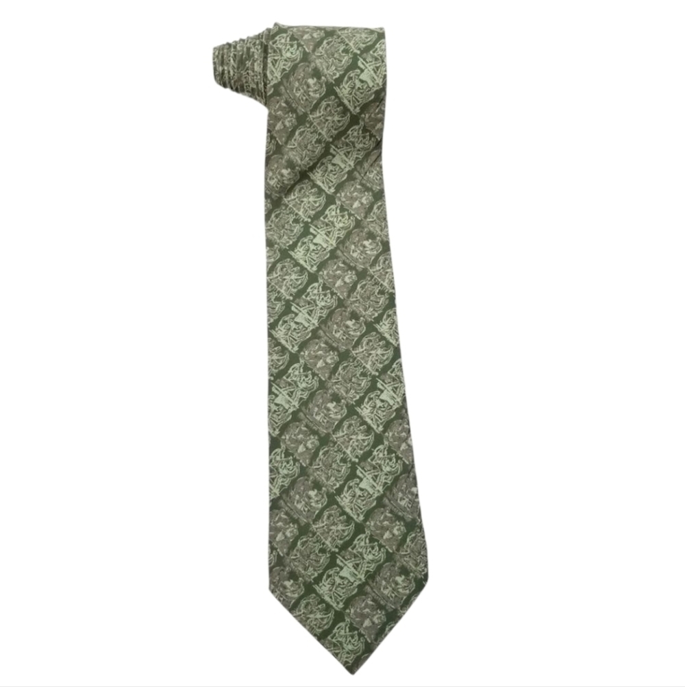 Valentino Different Shades Of Green 100% Silk Mens Neck Tie Made In Italy